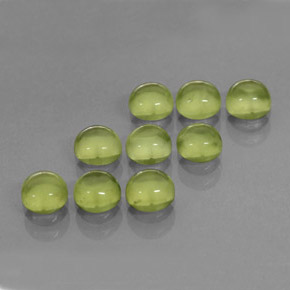 Gemas de peridoto verde natural de  ct, corte redondo, transparente