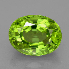 Peridoto verde natural de 5,82 ct, corte óvalo, VVS
