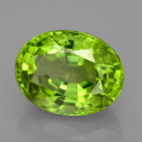 Peridoto verde natural de 5,82 ct, corte óvalo, VVS