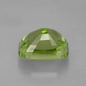 Peridoto verde natural de 5,30 ct, corte cojín, VVS