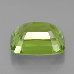 Peridoto verde natural de 5,68 ct, corte cojín, VVS