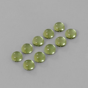 Gemas de peridoto verde natural de  ct, corte redondo, transparente