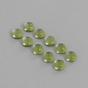 Gemas de peridoto verde natural de  ct, corte redondo, transparente