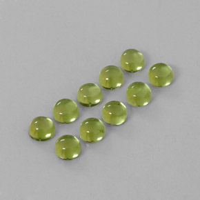 Gemas de peridoto verde natural de  ct, corte redondo, transparente