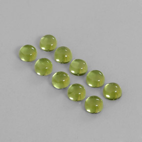Gemas de peridoto verde natural de  ct, corte redondo, transparente