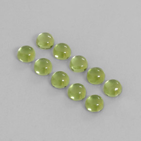 Gemas de peridoto verde natural de  ct, corte redondo, transparente