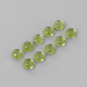 Gemas de peridoto verde natural de  ct, corte redondo, transparente