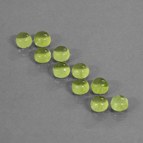 Gemas de peridoto verde natural de  ct, corte redondo, transparente
