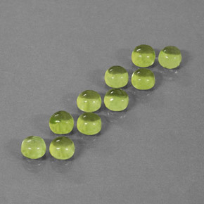 Gemas de peridoto verde natural de  ct, corte redondo, transparente