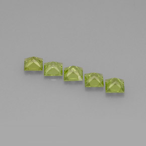 Gemas de peridoto verde natural de  ct, cuadrado, VVS-VS