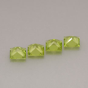 Gemas de peridoto verde natural de  ct, cuadrado, VVS-VS