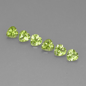 Gemas de peridoto verde natural de  ct, forma de corazón, VVS-VS
