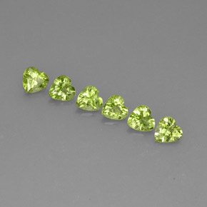 Gemas de peridoto verde natural de  ct, forma de corazón, VVS-VS