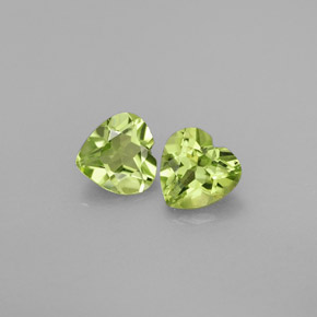 Gemas de peridoto verde natural de  ct, forma de corazón, VVS-VS