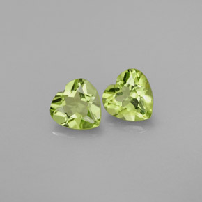 Gemas de peridoto verde natural de  ct, forma de corazón, VVS-VS