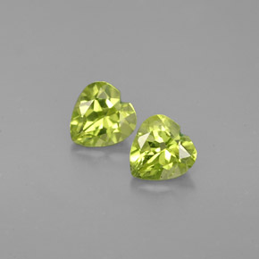 Gemas de peridoto verde natural de  ct, forma de corazón, VS