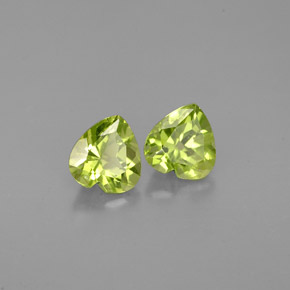Gemas de peridoto verde natural de  ct, forma de corazón, VS