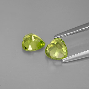 Gemas de peridoto verde natural de  ct, forma de corazón, VS