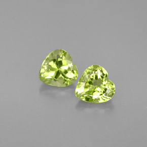 Gemas de peridoto verde natural de  ct, forma de corazón, VS