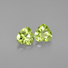 Gemas de peridoto verde natural de  ct, forma de corazón, VS