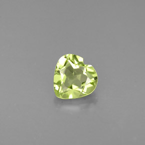 Peridoto verde natural de 0,54 ct, forma de corazón, VVS-VS