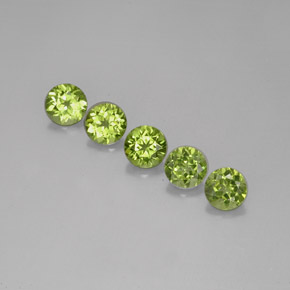Gemas de peridoto verde natural de  ct, corte redondo, VVS-VS
