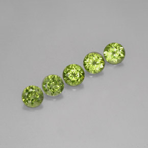 Gemas de peridoto verde natural de  ct, corte redondo, VVS-VS