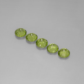 Gemas de peridoto verde natural de  ct, corte redondo, VVS-VS