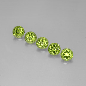 Gemas de peridoto verde natural de  ct, corte redondo, VVS-VS