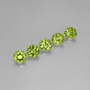 Gemas de peridoto verde natural de  ct, corte redondo, VVS-VS
