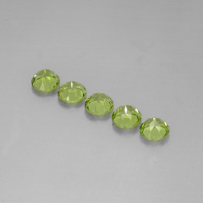 Gemas de peridoto verde natural de  ct, corte redondo, VVS-VS