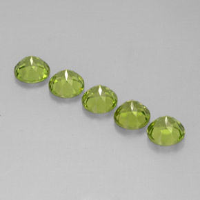 Gemas de peridoto verde natural de  ct, corte redondo, VVS-VS