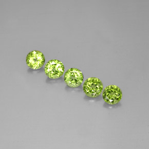 Gemas de peridoto verde natural de  ct, corte redondo, VVS-VS