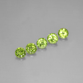 Gemas de peridoto verde natural de  ct, corte redondo, VVS-VS