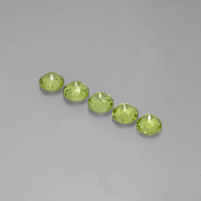 Gemas de peridoto verde natural de  ct, corte redondo, VVS-VS