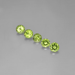 Gemas de peridoto verde natural de  ct, corte redondo, VVS-VS