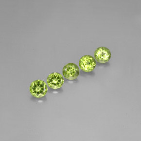 Gemas de peridoto verde natural de  ct, corte redondo, VVS-VS