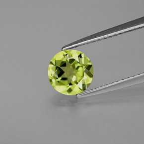 Peridoto verde natural de 1,21 ct, corte redondo, VS