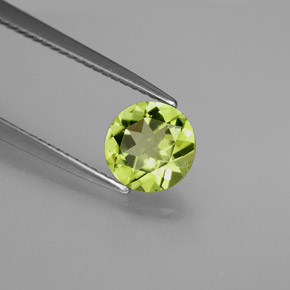 Peridoto verde natural de 1,21 ct, corte redondo, VS