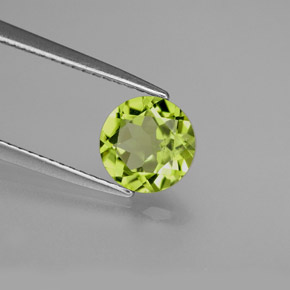 Peridoto verde natural de 1,35 ct, corte redondo, VS
