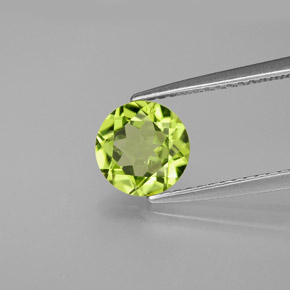 Peridoto verde natural de 1,35 ct, corte redondo, VS