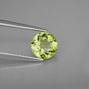 Peridoto verde natural de 1,21 ct, corte redondo, VVS-VS