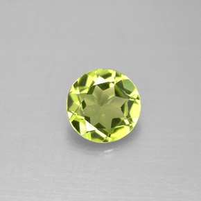 Peridoto verde natural de 1,19 ct, corte redondo, VVS-VS