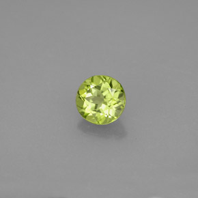 Peridoto verde natural de 0,81 ct, corte redondo, VS