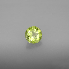 Peridoto verde natural de 0,81 ct, corte redondo, VS