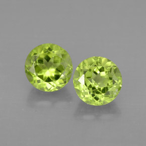Gemas de peridoto verde natural de  ct, corte redondo, VVS-VS