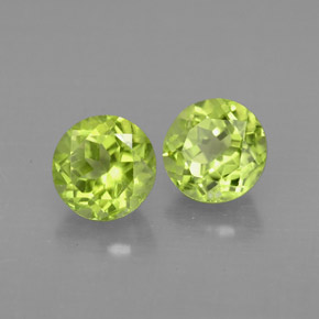 Gemas de peridoto verde natural de  ct, corte redondo, VVS-VS