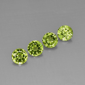 Gemas de peridoto verde natural de  ct, corte redondo, VVS-VS