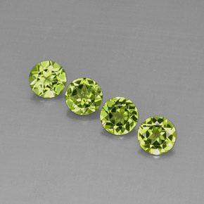 Gemas de peridoto verde natural de  ct, corte redondo, VVS-VS