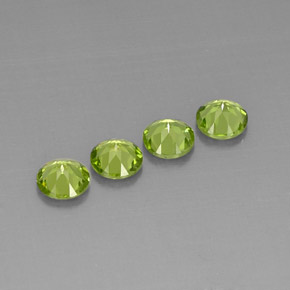 Gemas de peridoto verde natural de  ct, corte redondo, VVS-VS